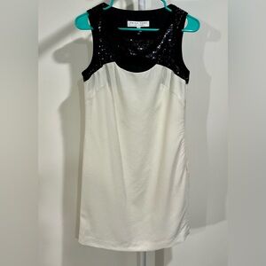 Trina Turk Black and White Sequin Midi Dress